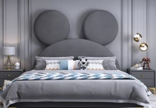 سرير - 100 × 195 × 120 سم خشب كونتر بشاسيه زان ابيض